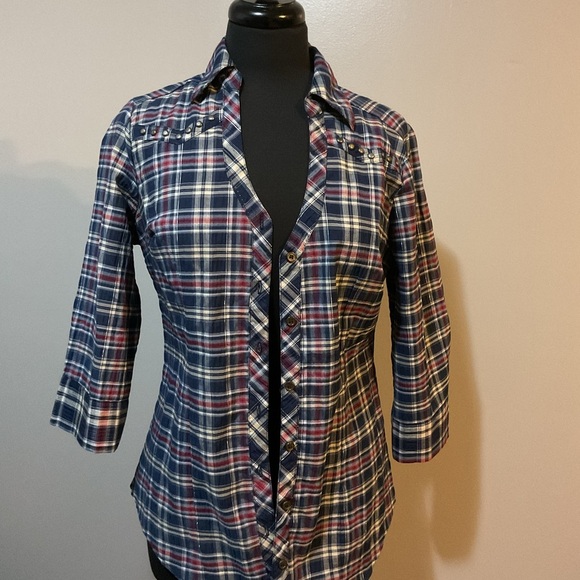 Unique Spectrum Multicolor Plaid Shirt - Picture 1 of 4